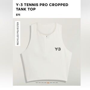Women’s Adidas US Open Y-3 Tennis crop top.